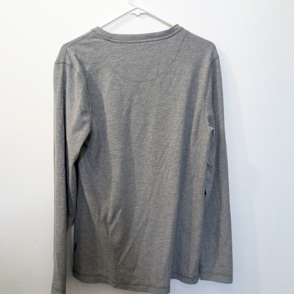 Eddie Bauer Waffle Textured Long Sleeve Gray Sleepwear Shirt Men’s Medium - Picture 9 of 13